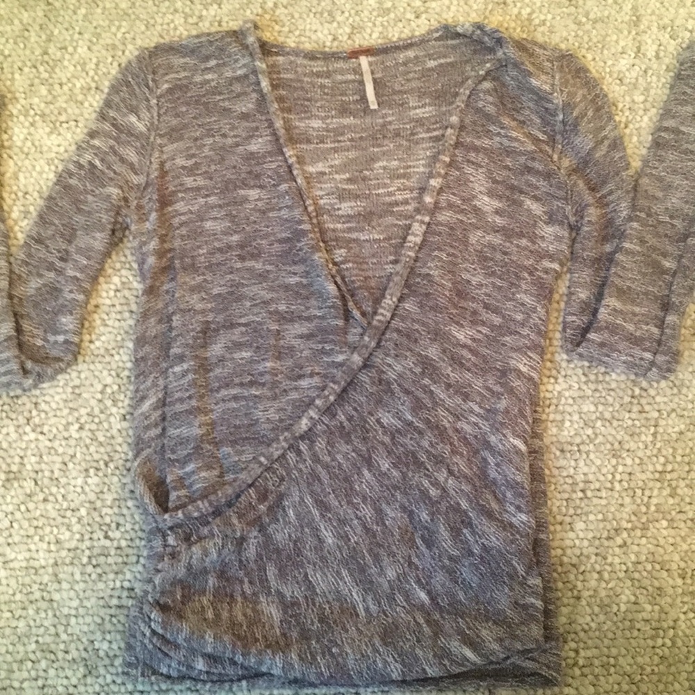 Free People Grey Knit Top